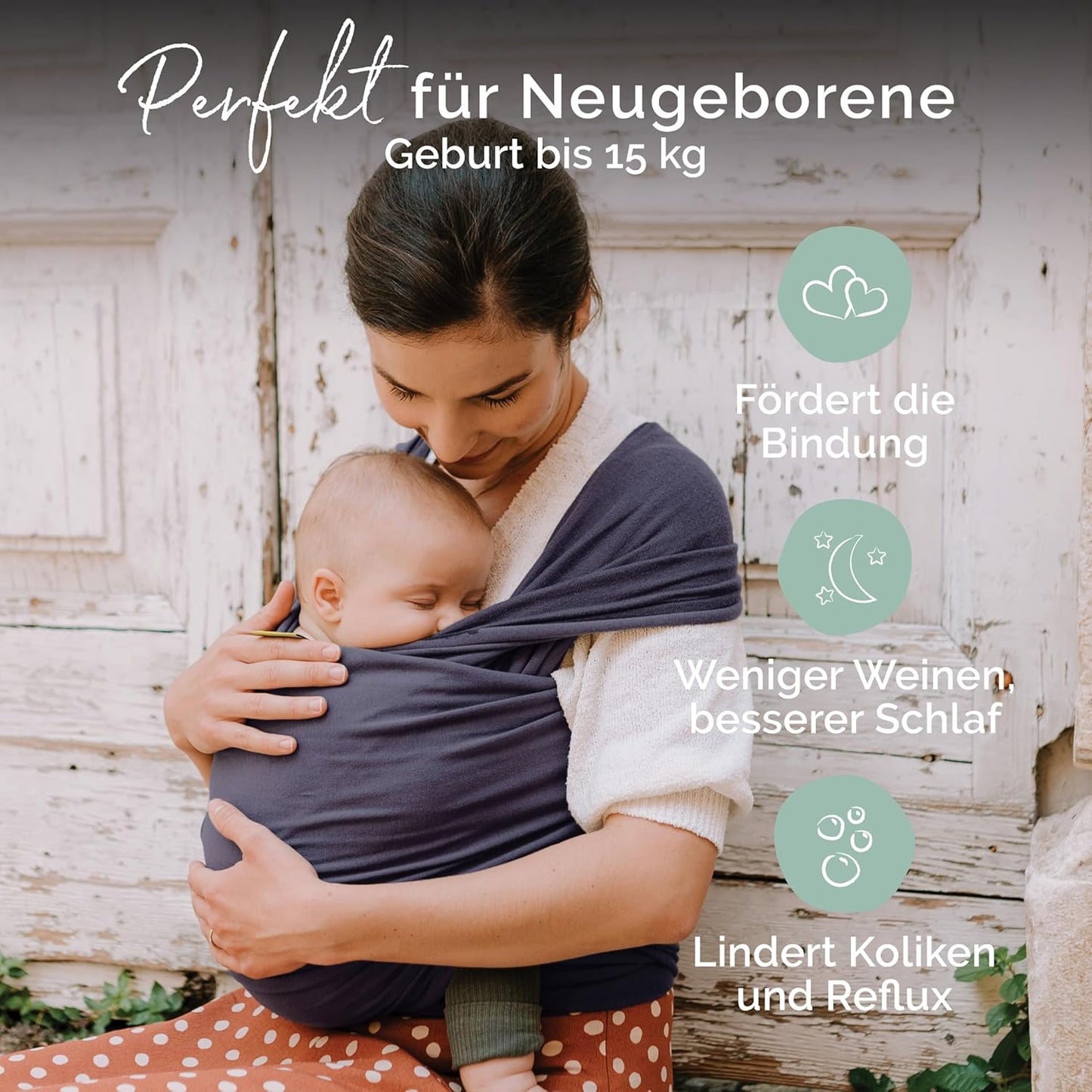 Babytragetuch bis 15 kg, Organic Dark Grey Cotton