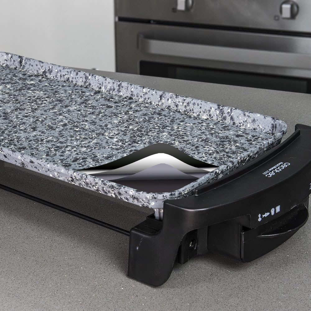 Rock&Water 2000 - Elektrische Grillplatte, Grau und Schwarz 1600W