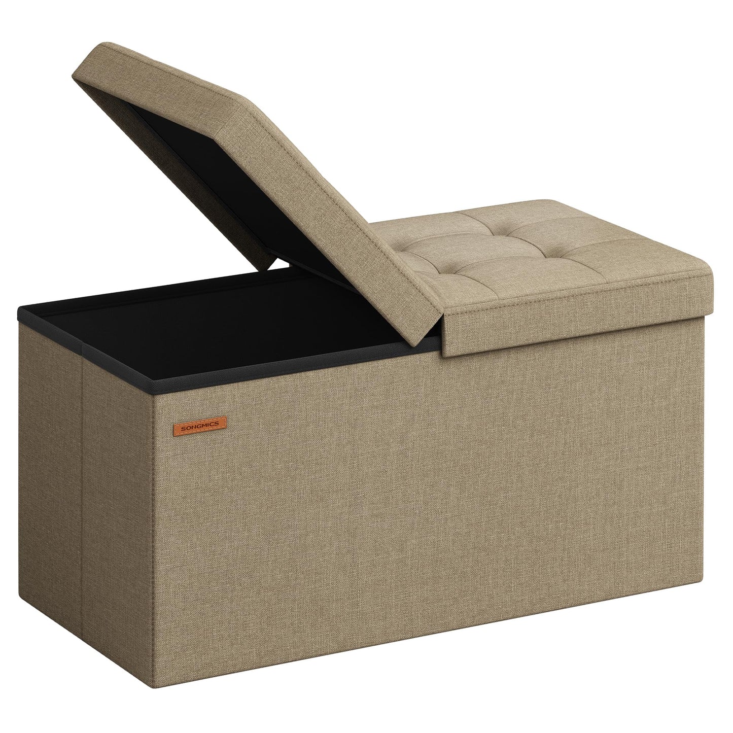 Sitzbank mit Stauraum, 76B cm Kamelbraun