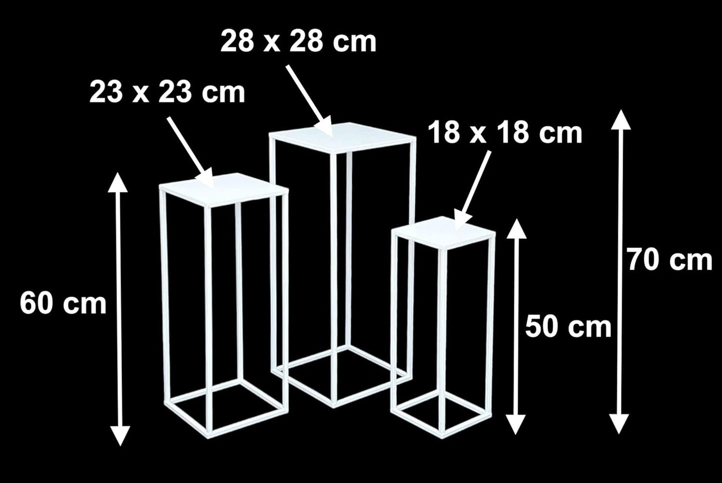 3-teiliges Blumenhocker & Beistelltisch-Set
