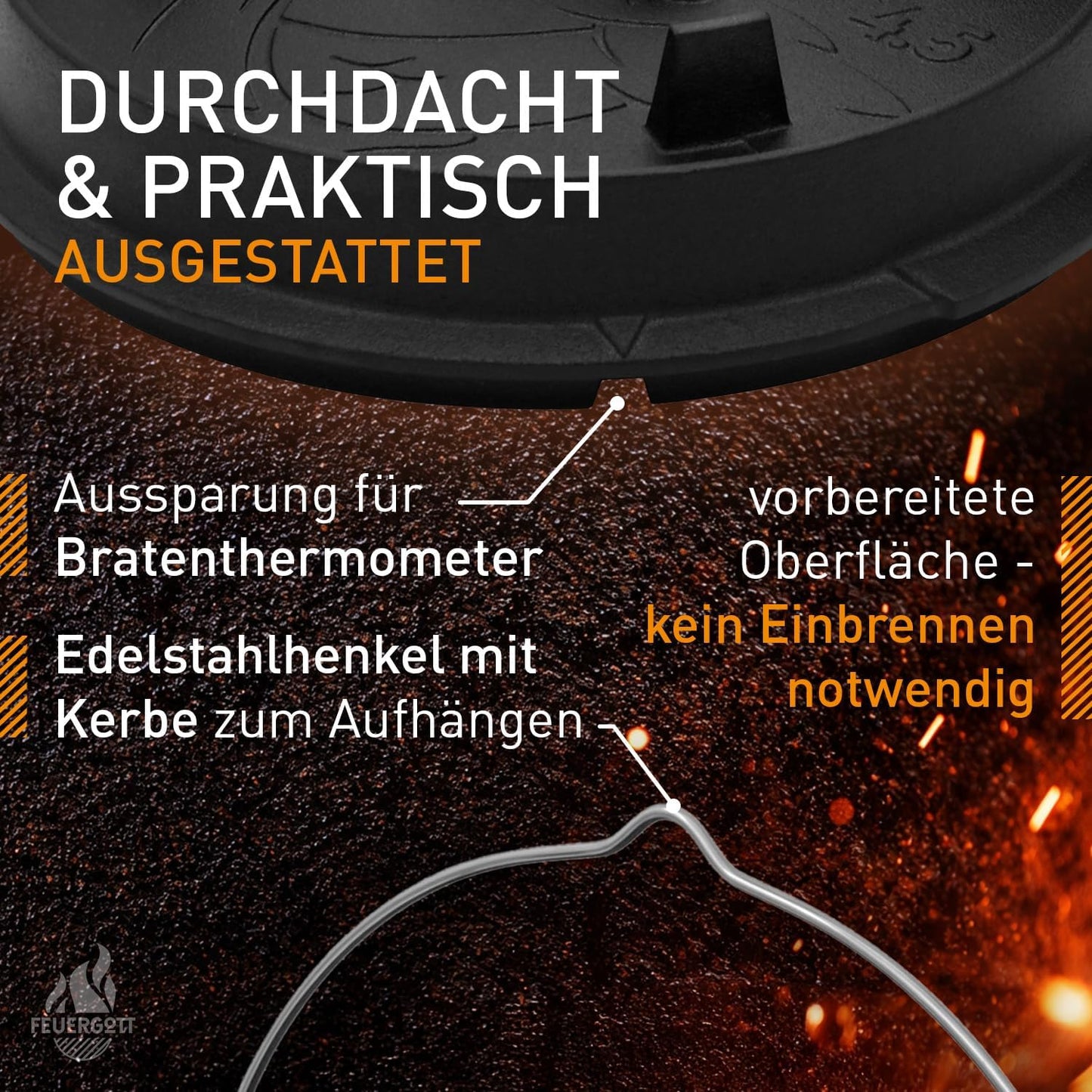 Dutch Oven, Ohne Standfüssen 6,5 Liter