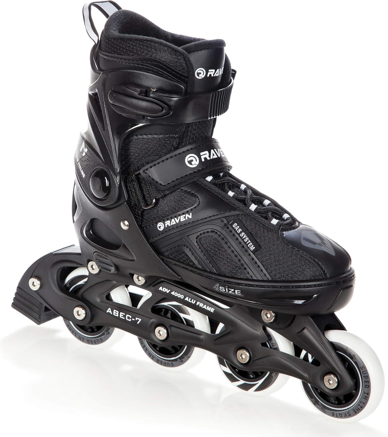 Verstellbare Inline-Skates Pulse, 37-40 (23,5cm-26cm) Black ohne Kufen