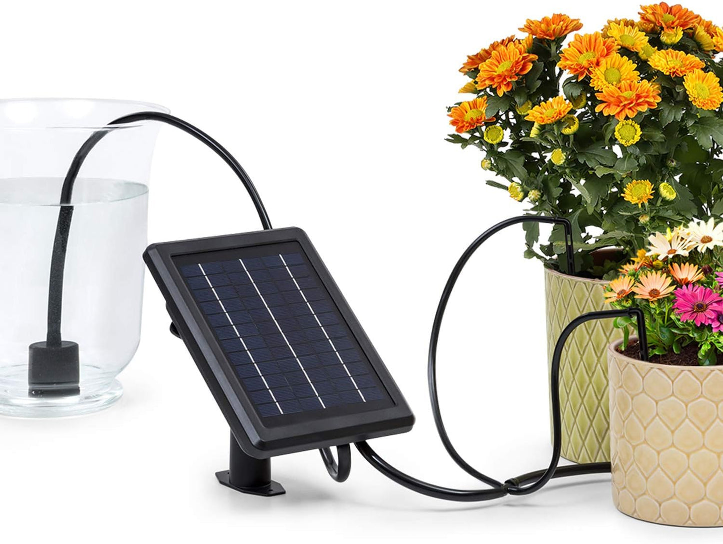Solar-Bewässerungssystem für bis zu 40 Pflanzen, schwarz inkl. Solarpanel