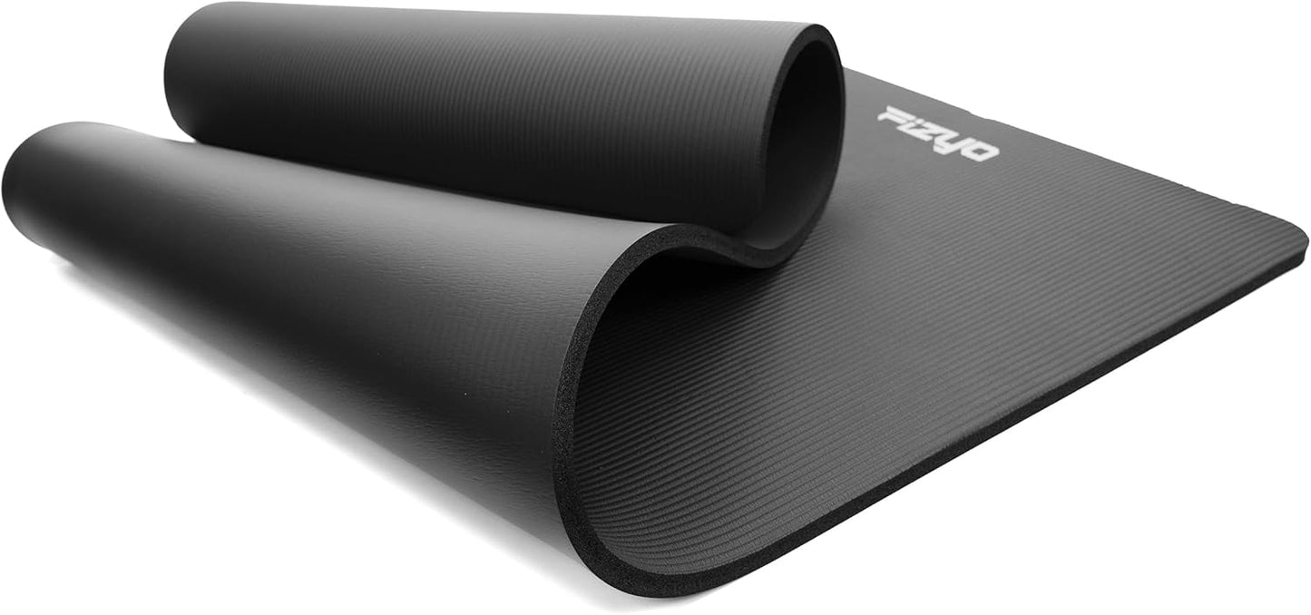 Rutschfeste Fitnessmatte, Schwarz 190x80x1.5 cm
