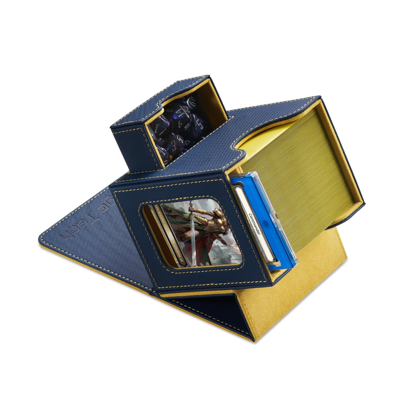 Commander Deck Box mit Würfelablage, 8. Vault (Blau/Gelb)