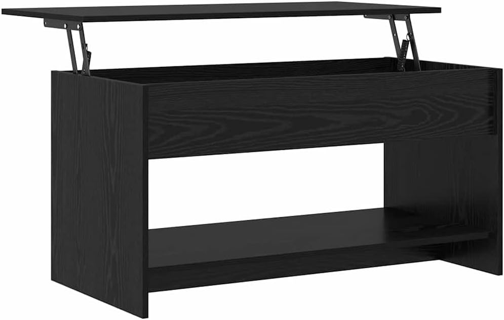 Rechteckiger Klapptisch mit Stauraum, Schwarz 80 x 50.5 x 41.5 cm