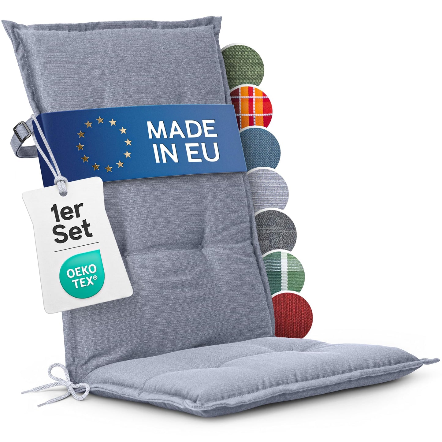 Hochlehner Auflagen-Set (1 Stück), 1-Stück Grau