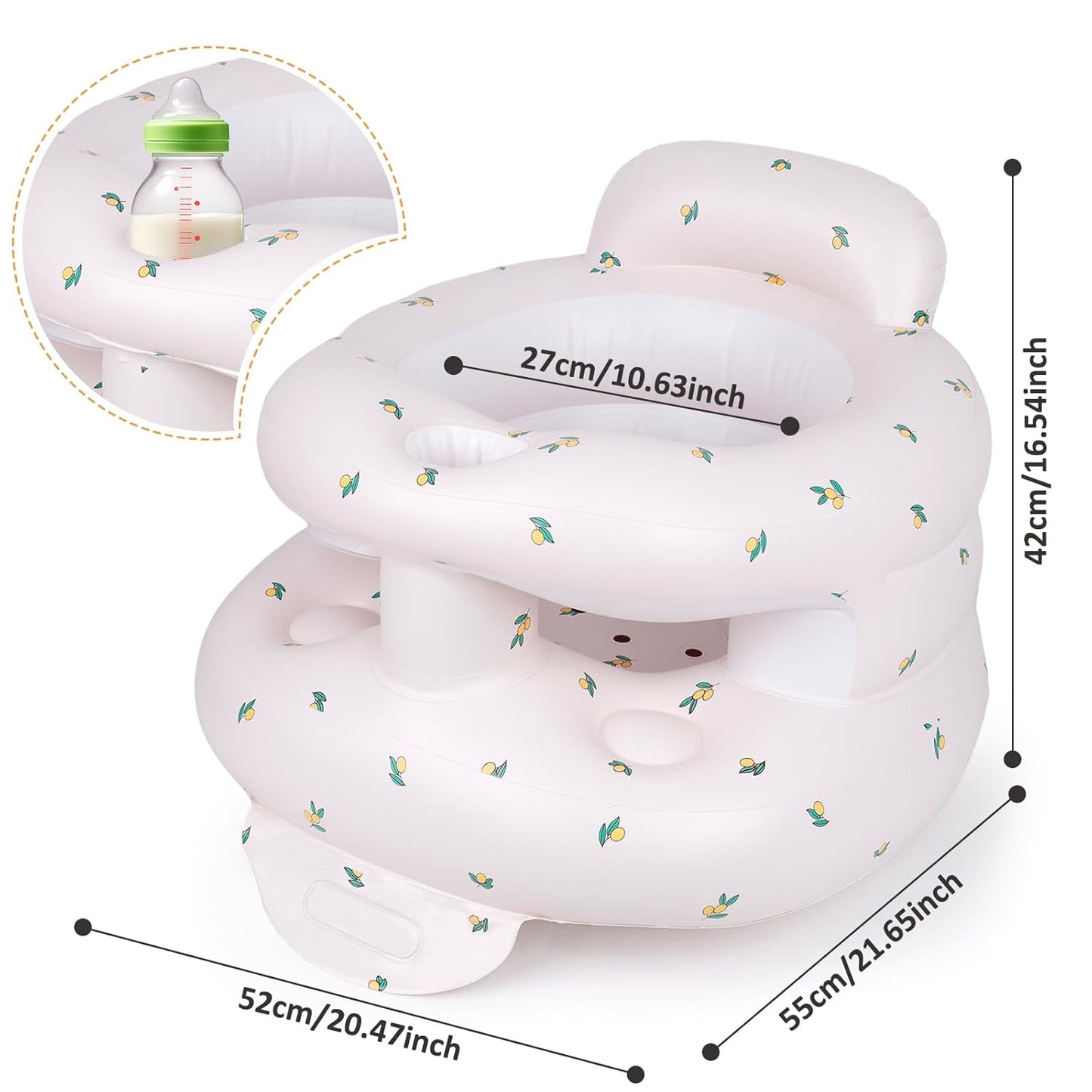 Aufblasbarer Babysitz für Badewanne, Olive-wwk