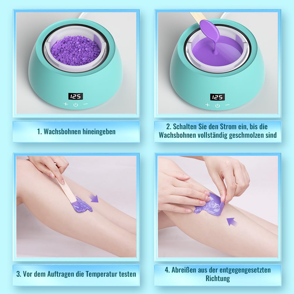 Professionelles Waxing Set mit LCD-Display, Blau 21*21*15cm