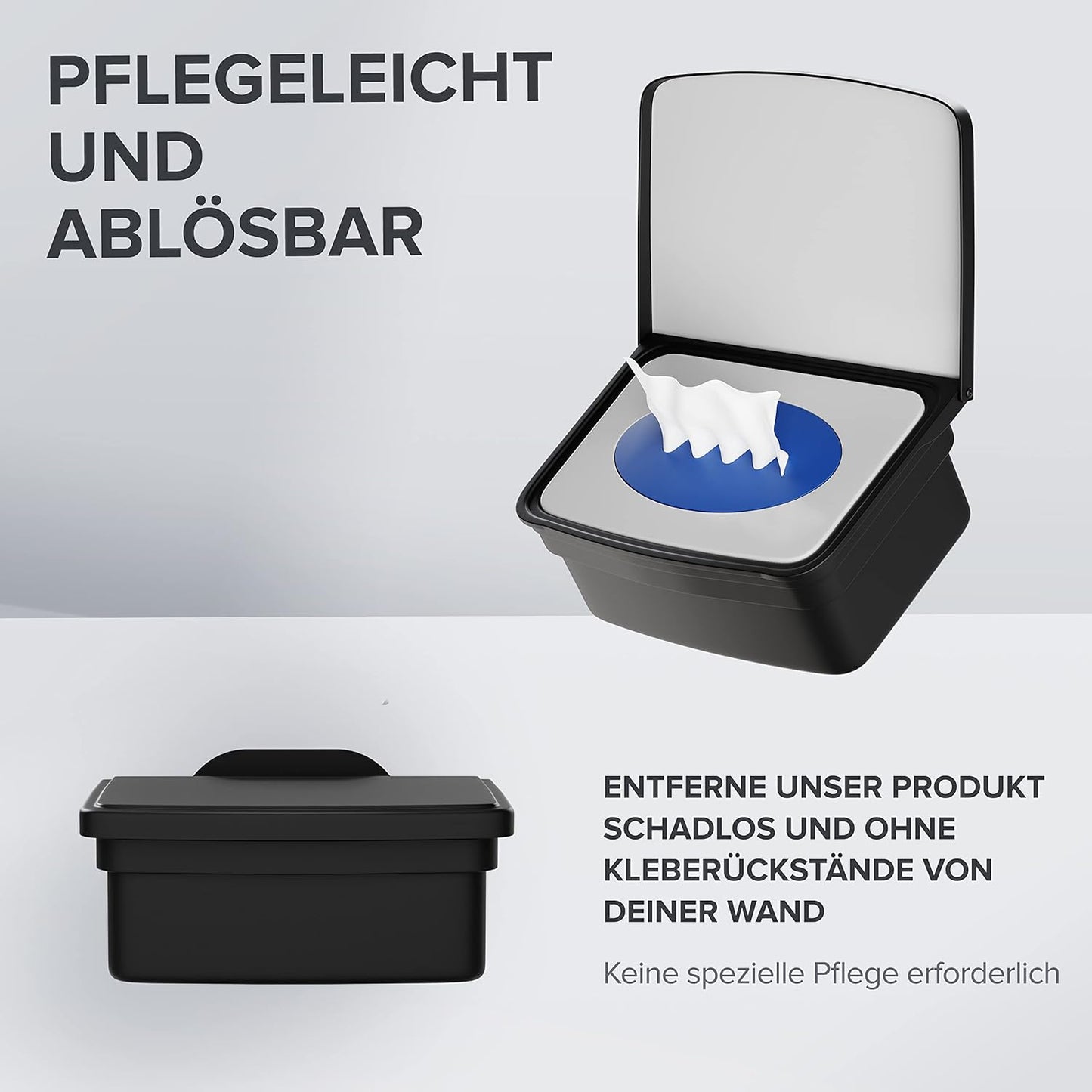 Feuchttücher-Aufbewahrungsbox, Schwarz Zum Kleben