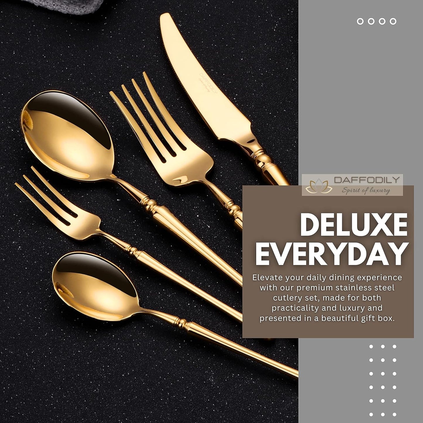 20-teiliges Besteck-Set, Talin Gold