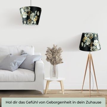 Lampenschirm, 35 cm, Blumen XXL = ØU: 35cm | ØO: 27cm | H: 20cm