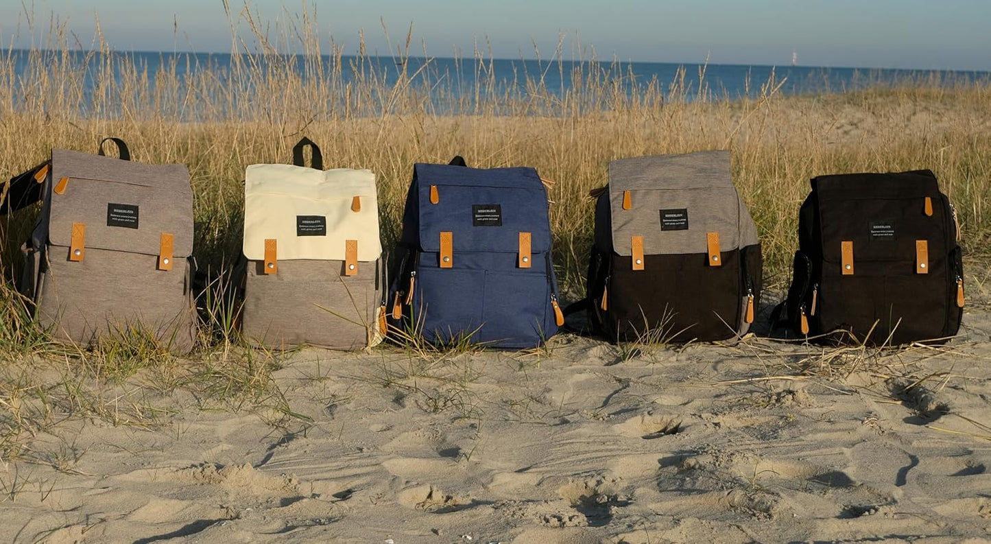Wickelrucksack mit Wickelauflage & Befestigung, Grau