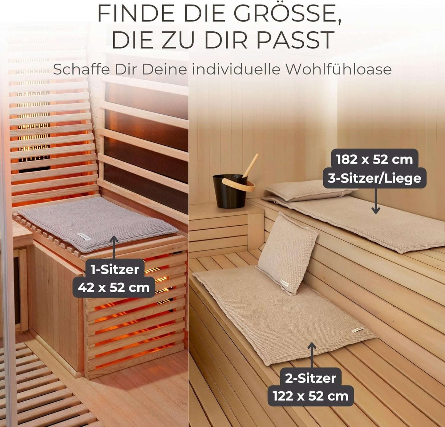 Sauna Sitzauflage, Seat (1-Sitzer) Grau