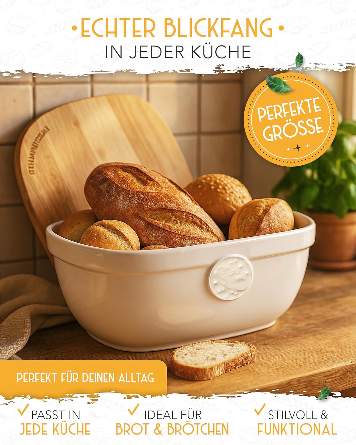 Brotkasten mit Deckel, Brotkasten Keramik