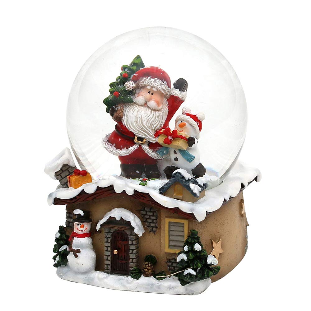 Schneekugel mit Weihnachtsmann und Schneemann, Schneemann