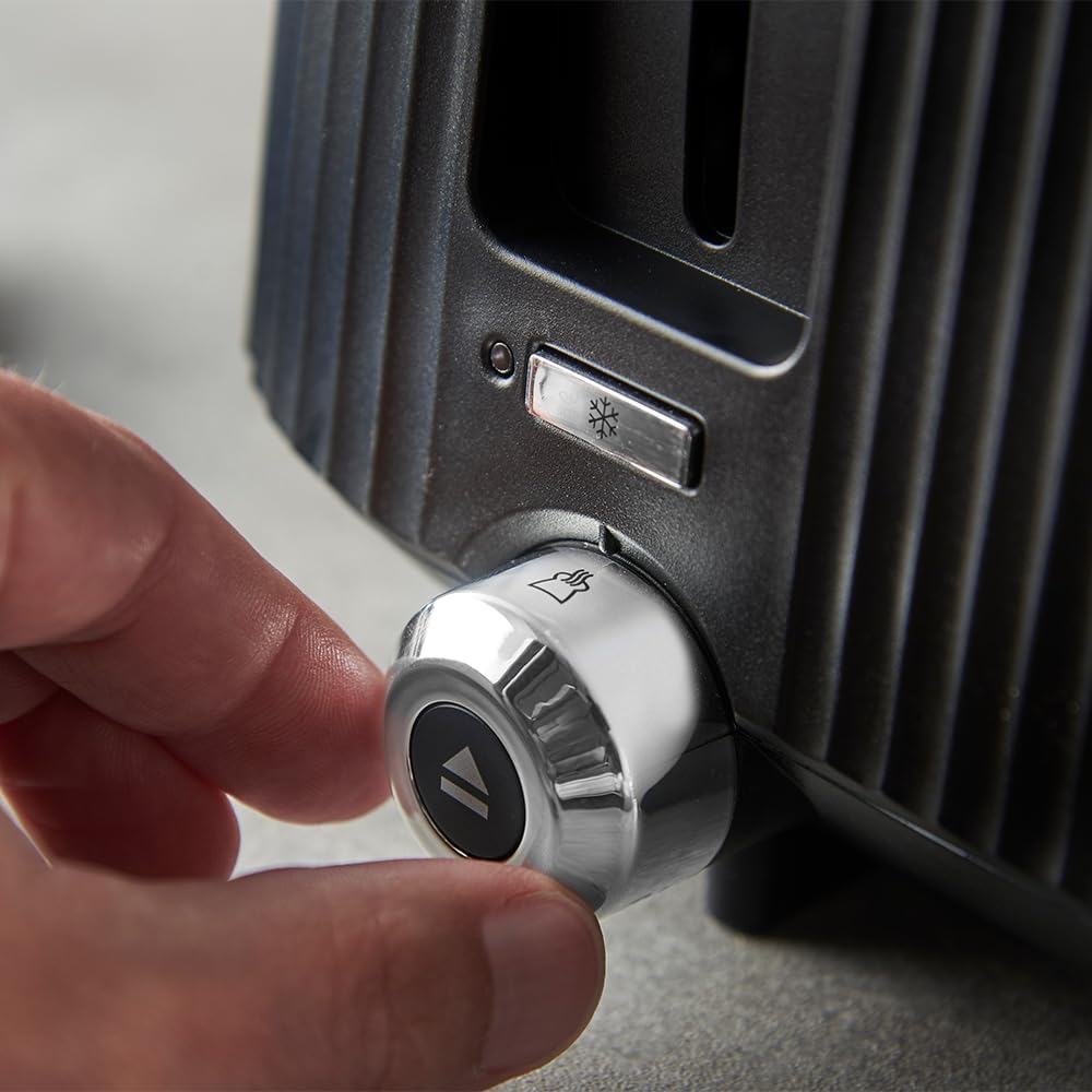 Toaster für 2 Scheiben mit Brötchenaufsatz, 2 Scheiben Schwarz