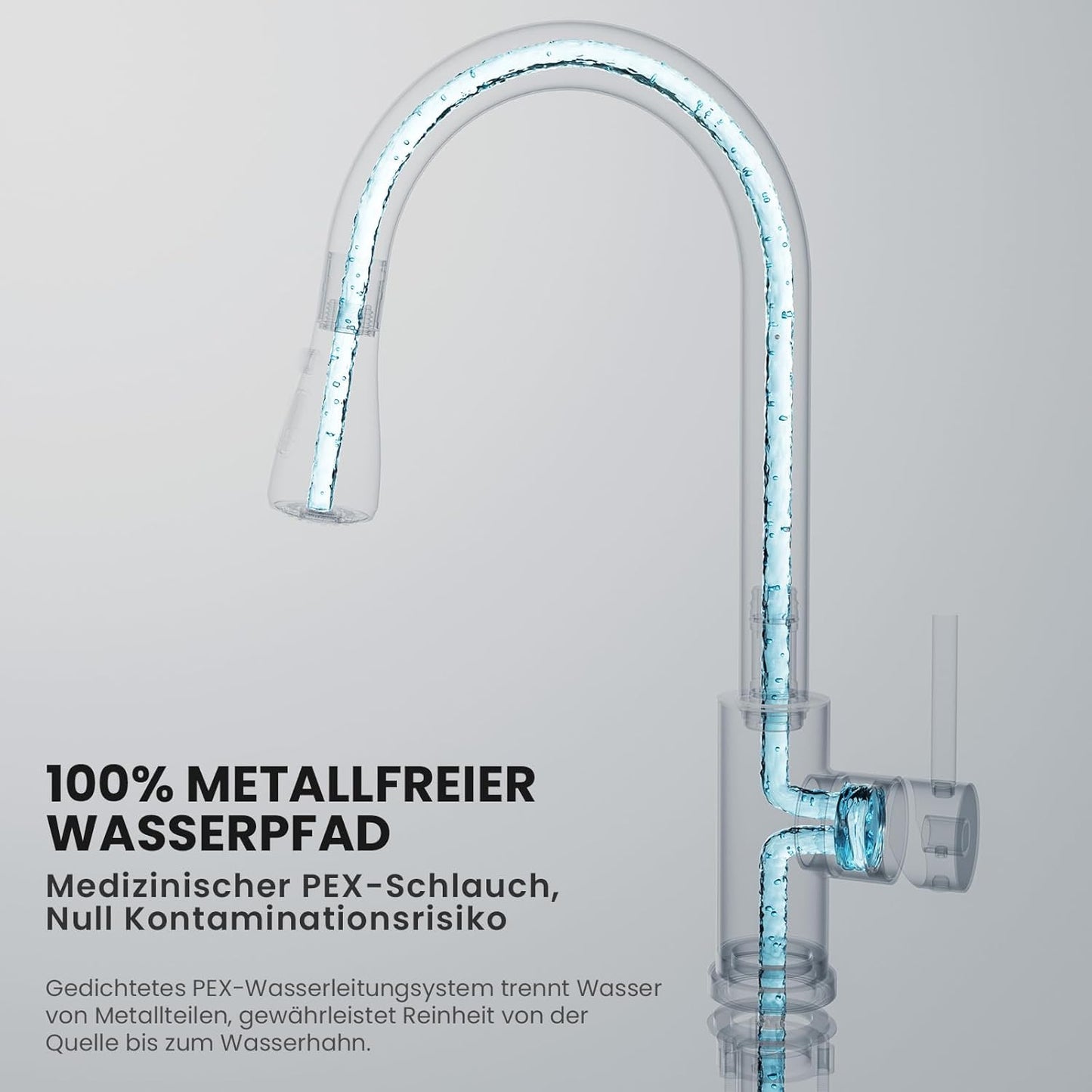 Küchenarmatur mit ausziehbarer Brause, Chrom