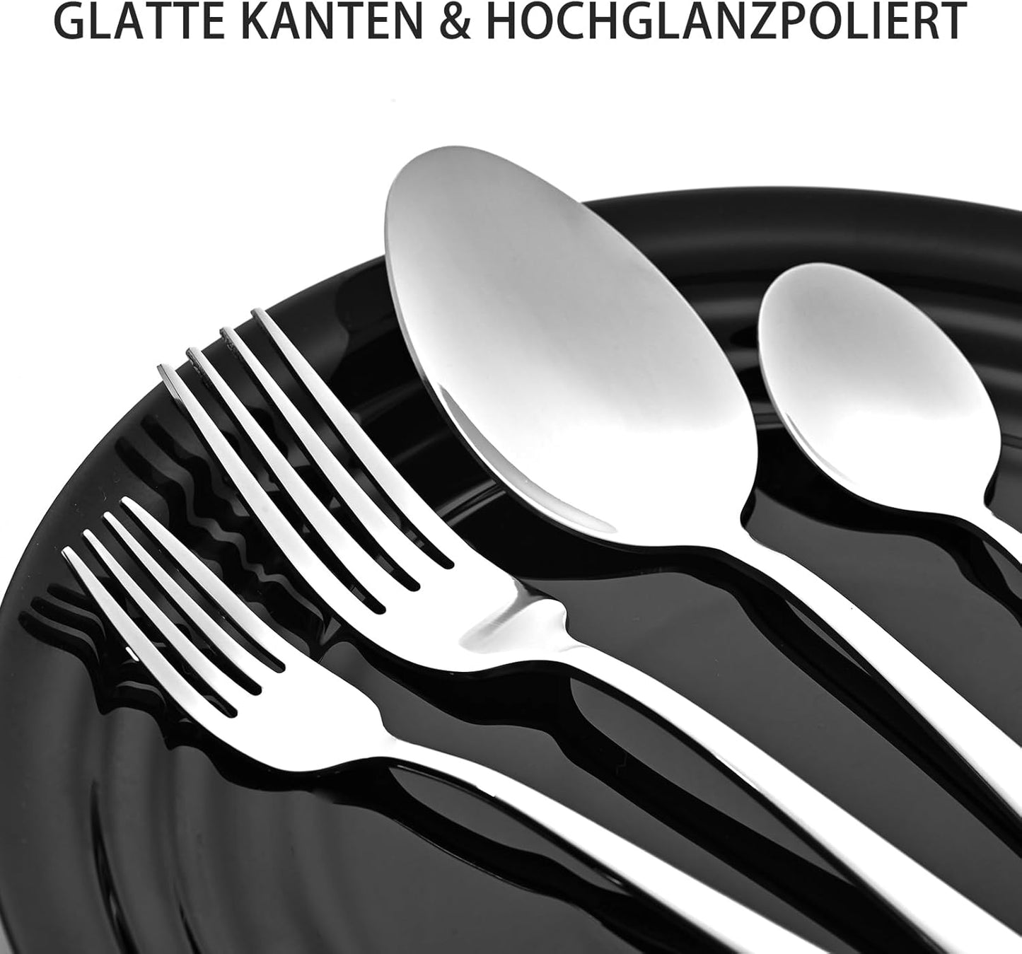 Besteckset für 6 Personen mit Steakmesser, 36 - teilig Silber
