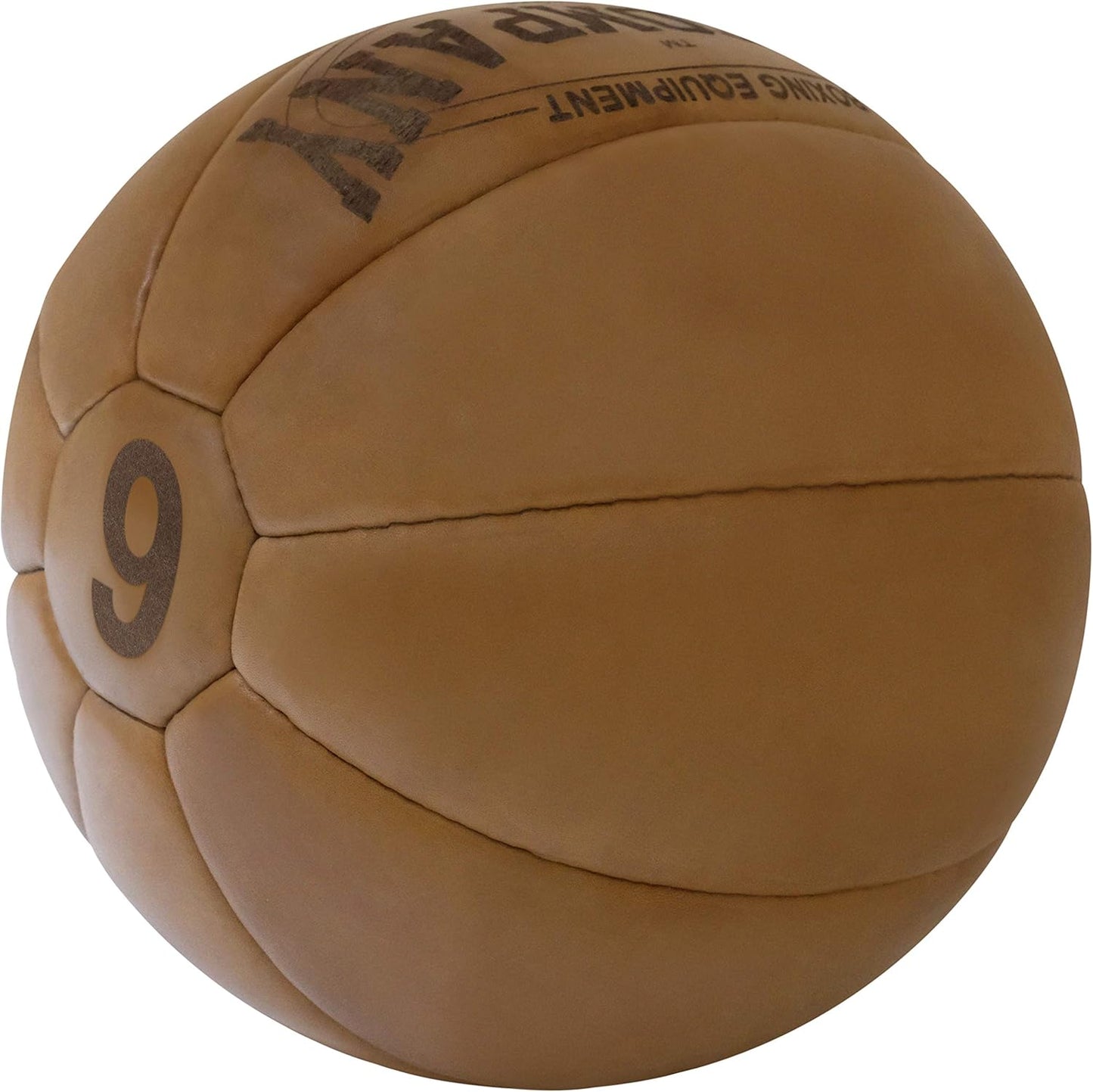 Vintage Medizinball, 9 kg Braun
