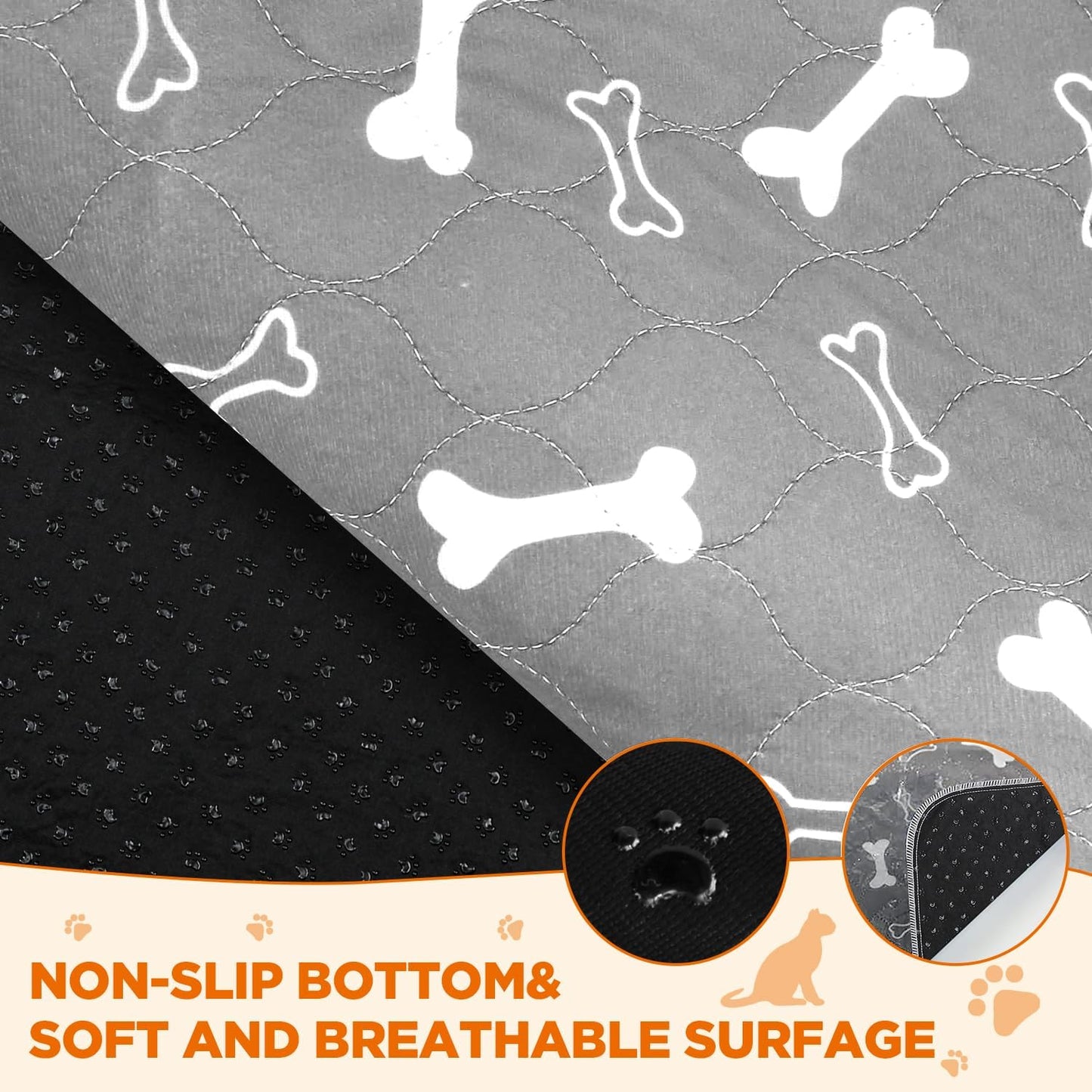 2er-Pack waschbare Haustier-Urinunterlage, 90x80 cm 2 Stück