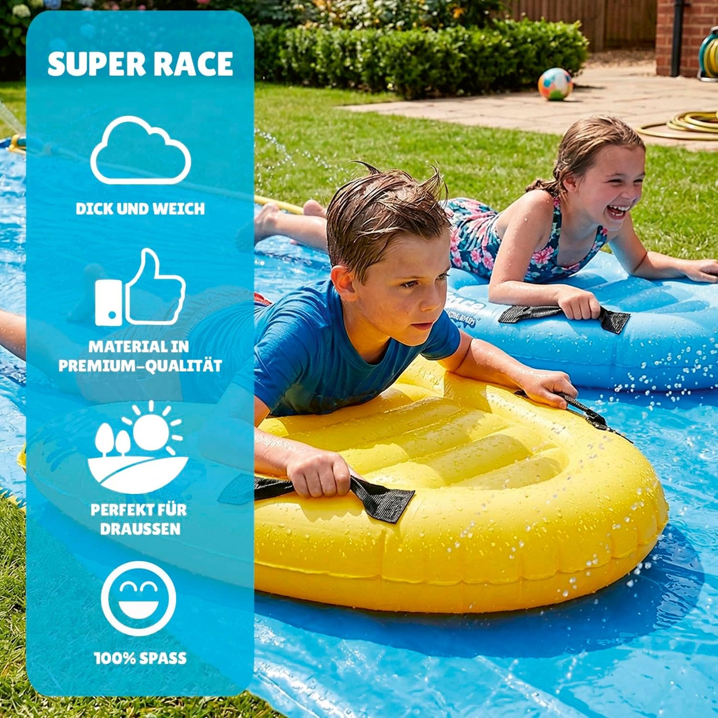 2er-Set Aufblasbare Bodyboards für Kinder, Bodyboards