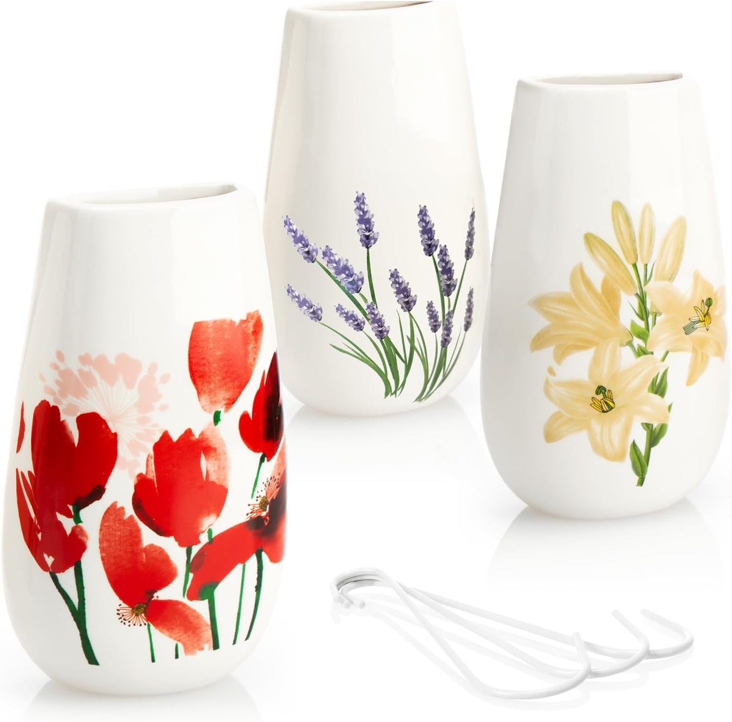 3er-Set Keramik-Heizkörper-Luftbefeuchter, 3 Stück - Sommerblüten
