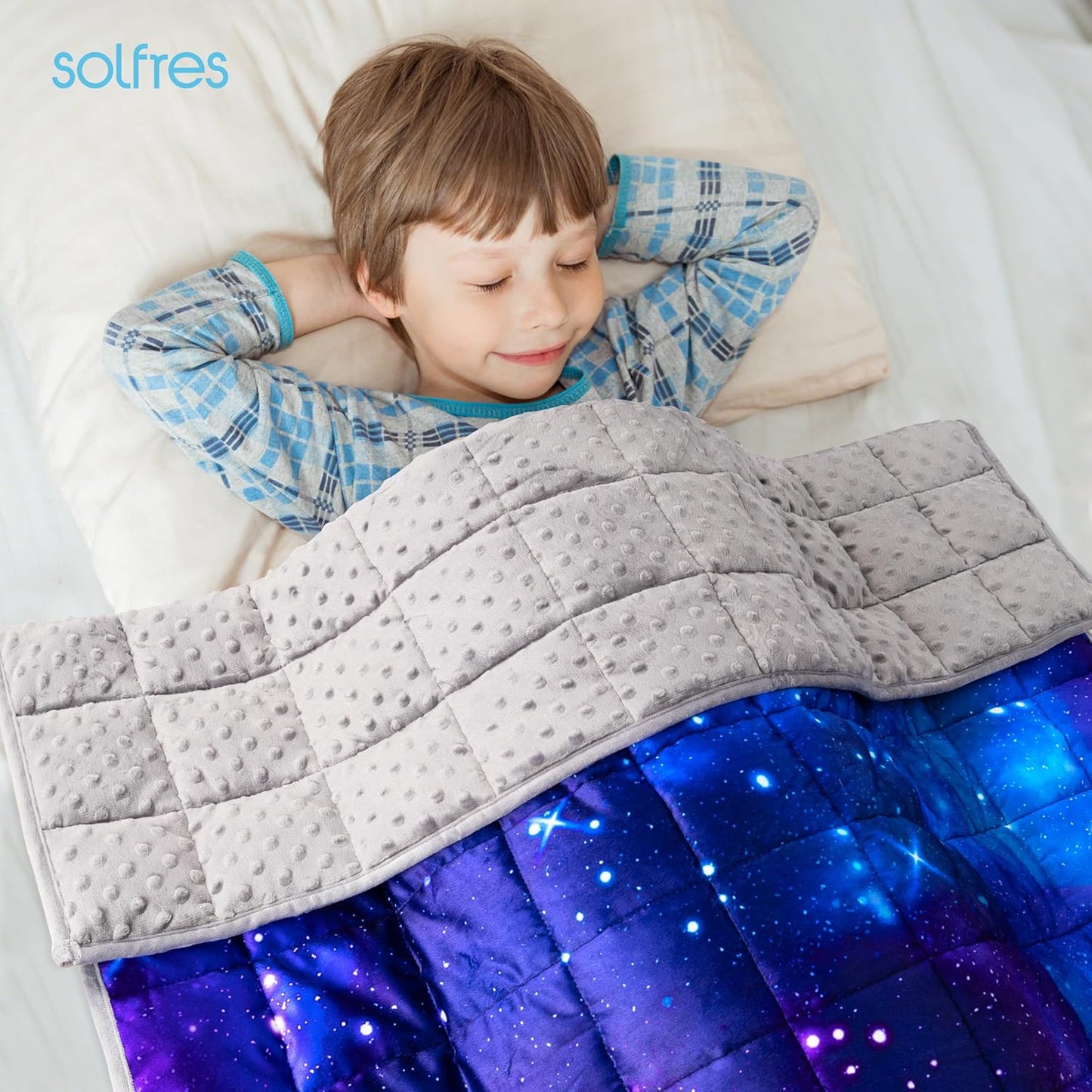 Gewichtsdecke für Kinder, 3.2 kg, Nebel Galaxy 102x150cm