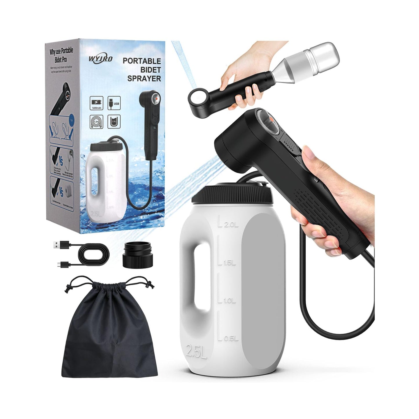 Elektrische Intimdusche mit Peri-Flasche