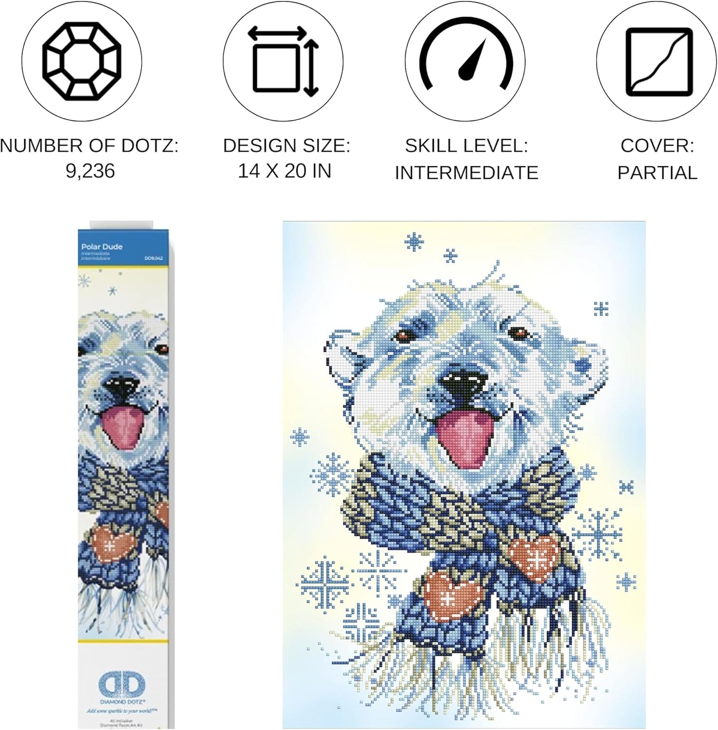 Diamond Painting Set Eisbär, 37 x 51cm Polar Dude