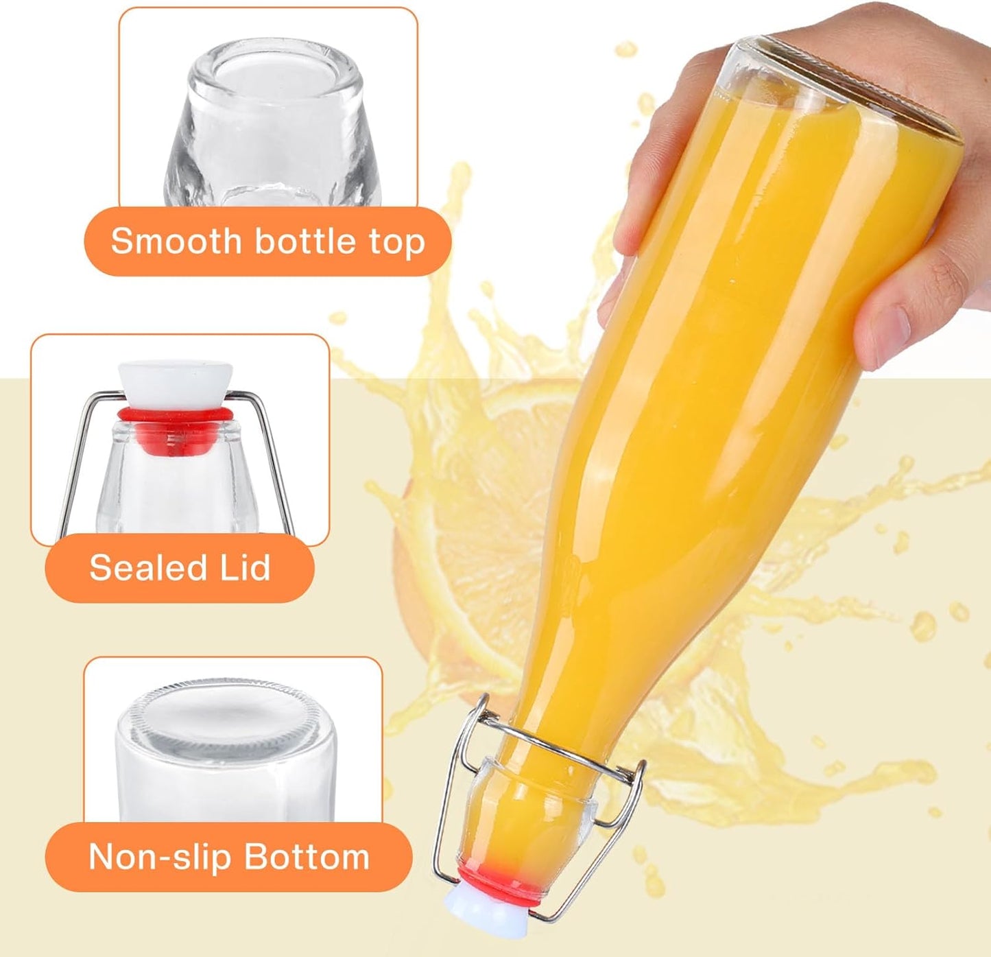 Glasflaschen mit Bügelverschluss (6x 500ml), 500ml-6 Stück