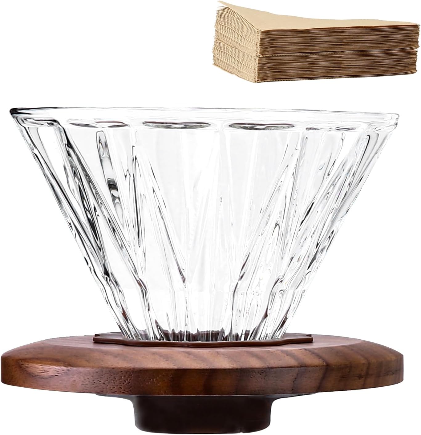 Kaffeetropfer mit 100 Papierfiltern Size 02, Dripper(transparent)