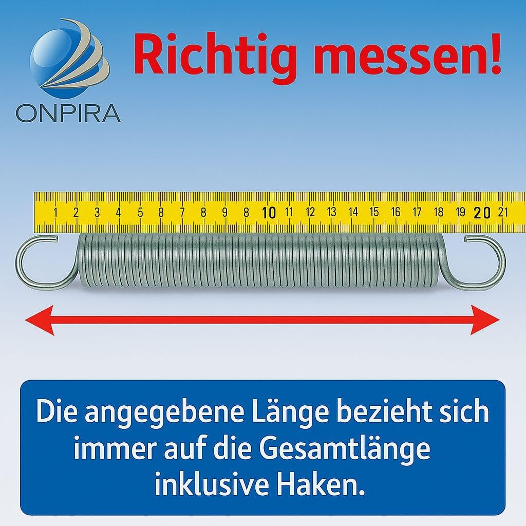Universal Garagentorfedern, 2 Stück, 25kg Zugkraft, 420x21x2,5mm / Zugkraft: 25kg