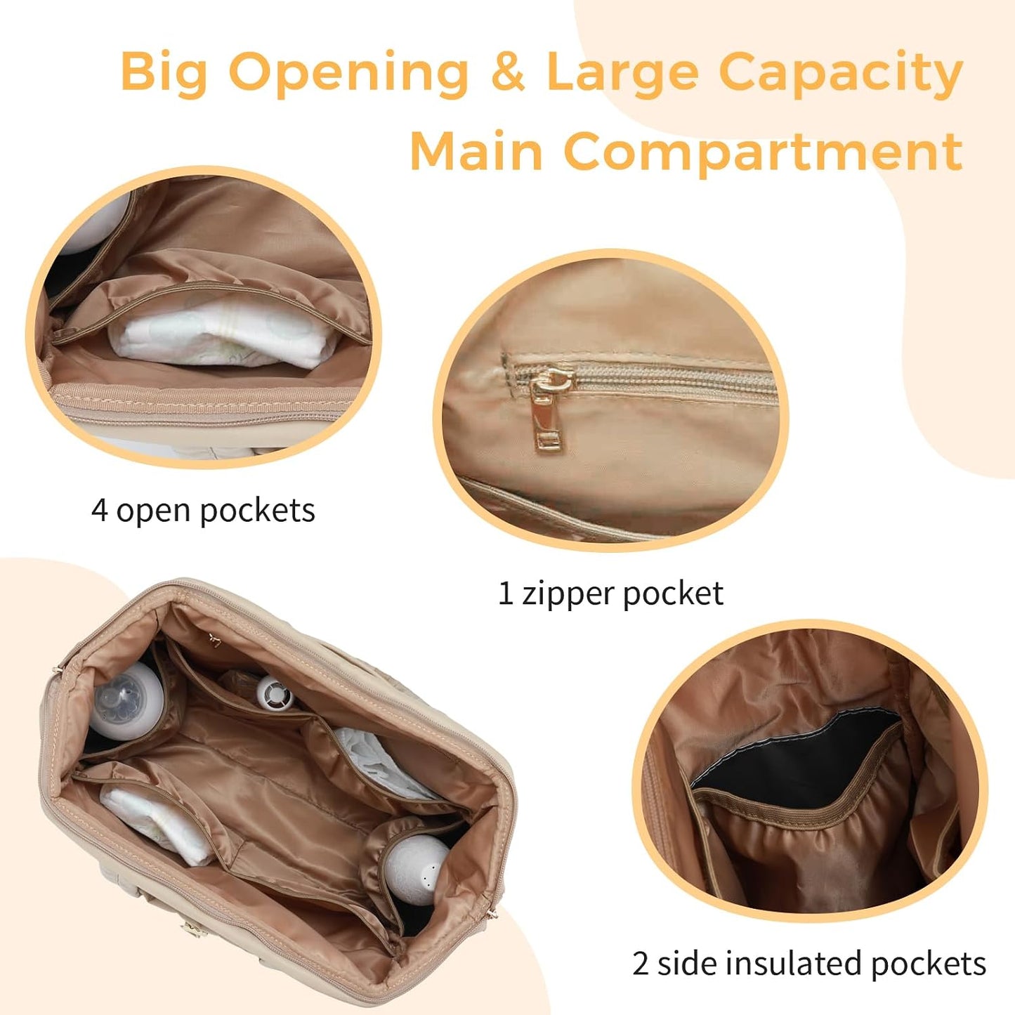 Wickeltasche, Beige