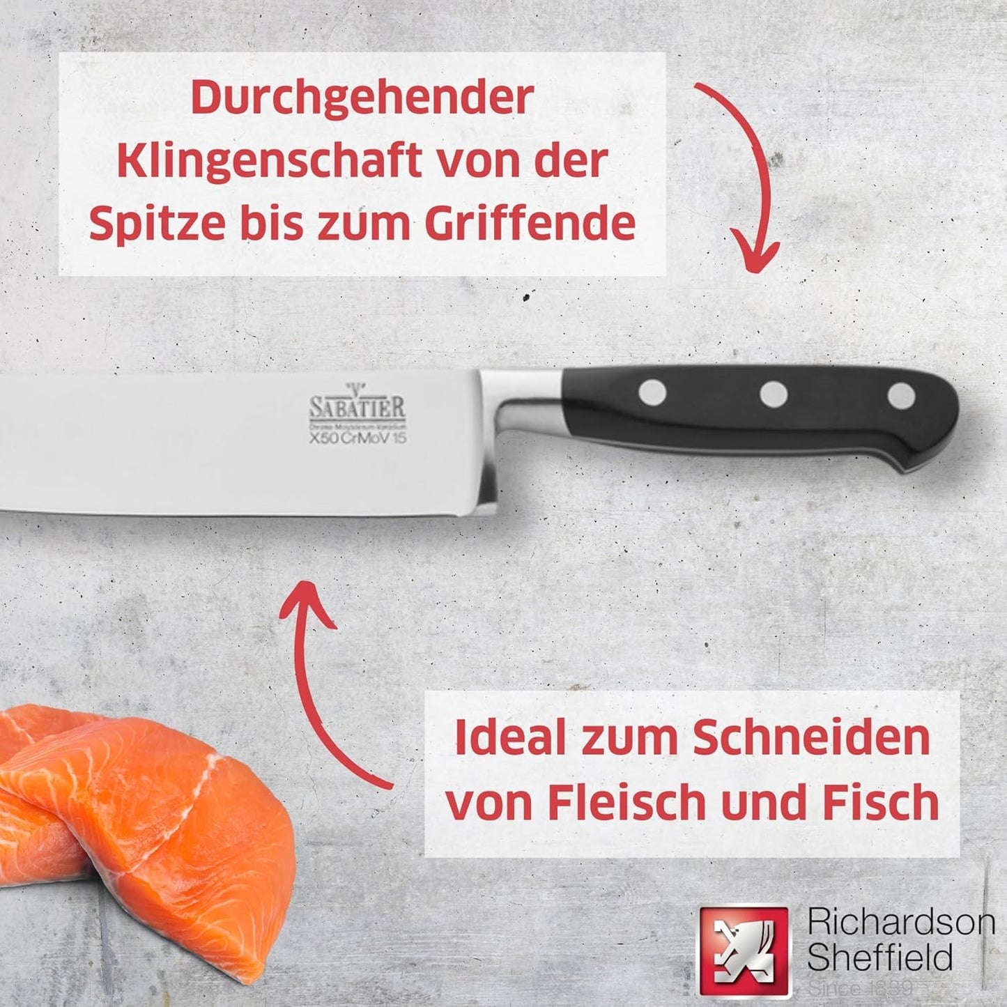 V Sabatier Kochmesser, Kochmesser 25cm