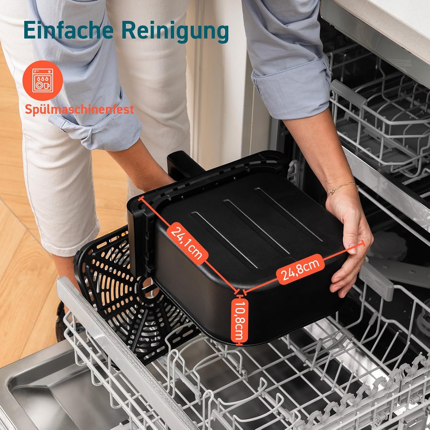 12-in-1 Heissluftfritteuse, Sichtfenster 6.2L Schwarz