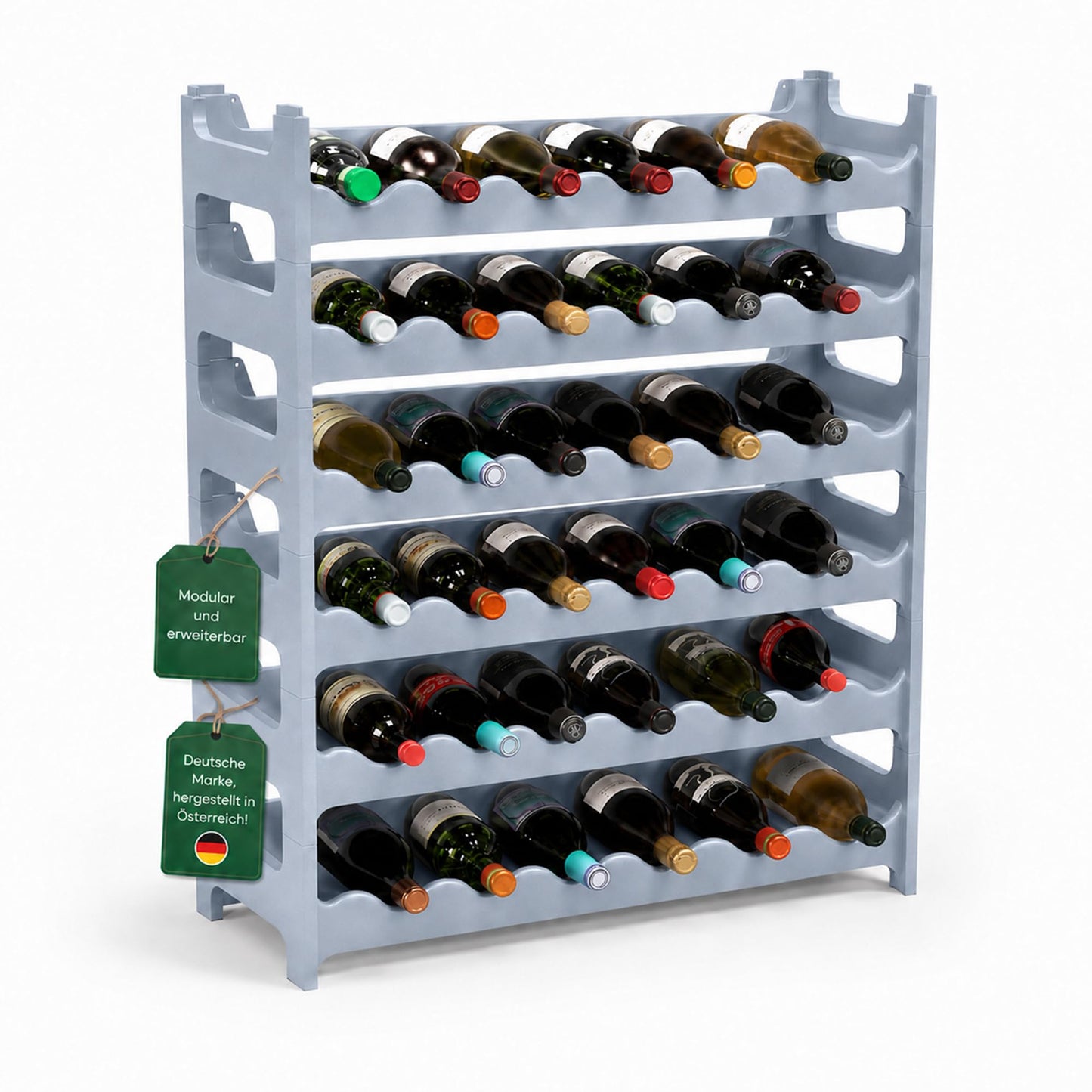 Weinregal für 36 Flaschen, Betongrau 36 Flaschen