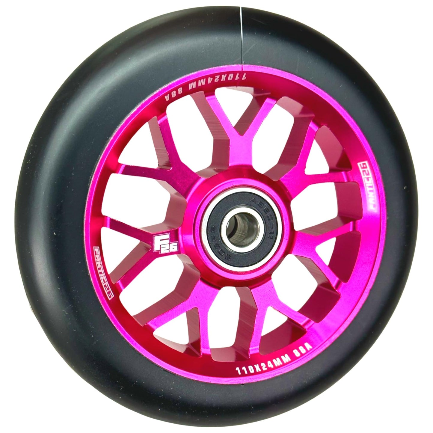 Stunt Scooter Freestyle Rad, 110mm, Pink//Pu Schwarz