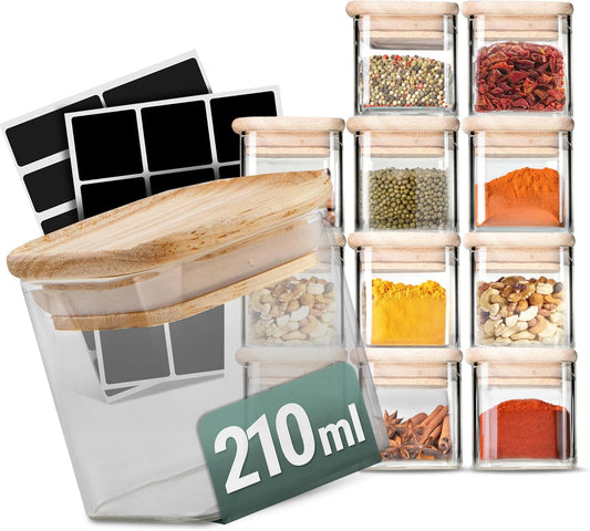 12 Stück Stapelbare Gewürzgläser, 270.0 Milliliter, Quadratisch, 12, 12 x 150 ml