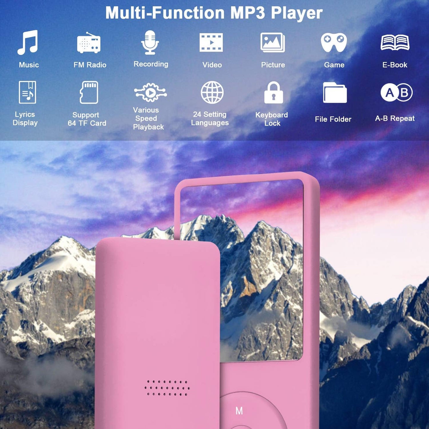 Slim Music Player, 8G, Rosa