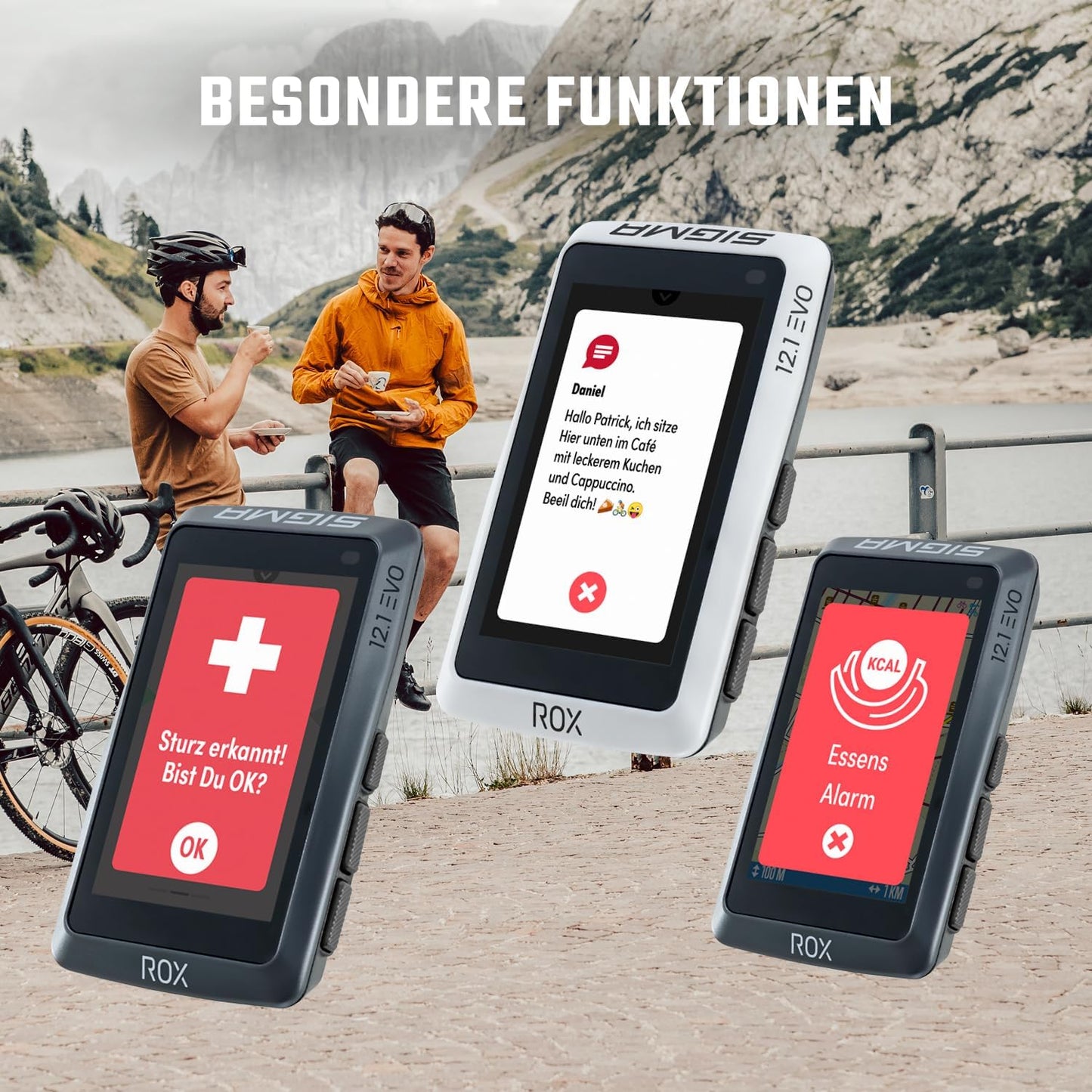 ROX 12.1 Evo Fahrradcomputer GPS mit 150 Funktionen & Navi, Weiss, Basic Set