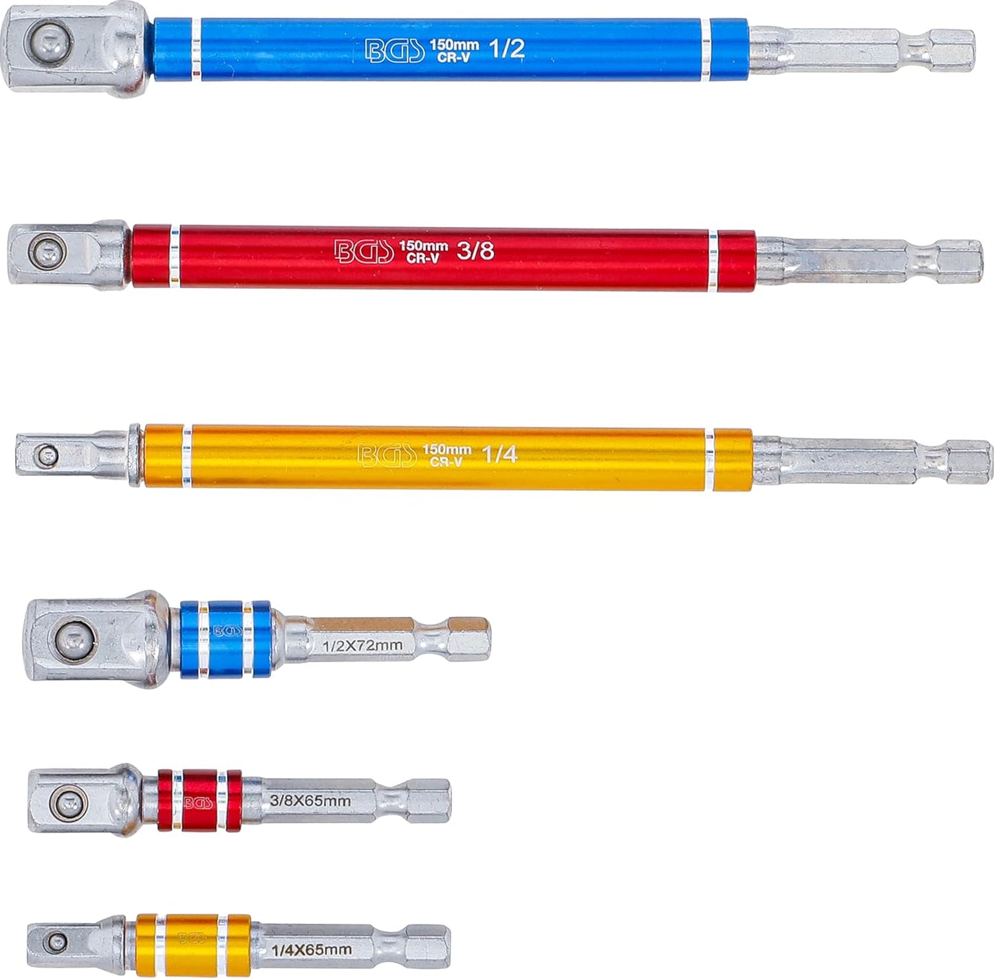 Elektrobohrer-Adapter-Set | Mehrfarbig | 6,3 mm (1/4") Antrieb | Aussenvierkant 6,3 mm (1/4")
