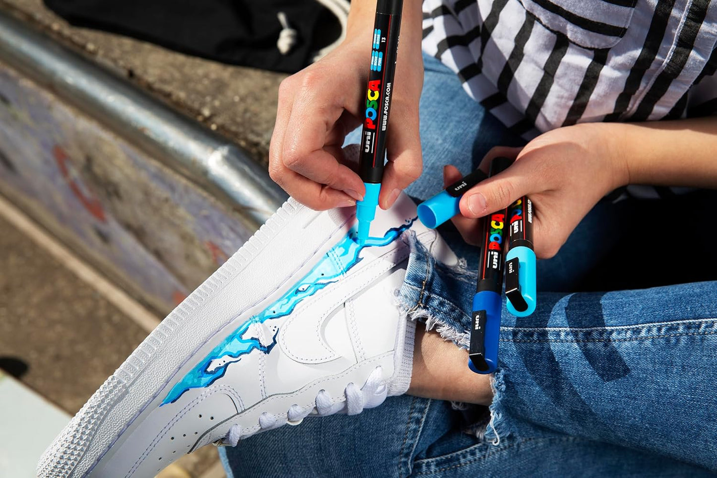 Sneaker Acrylstift, 8er Set Sneaker weiss