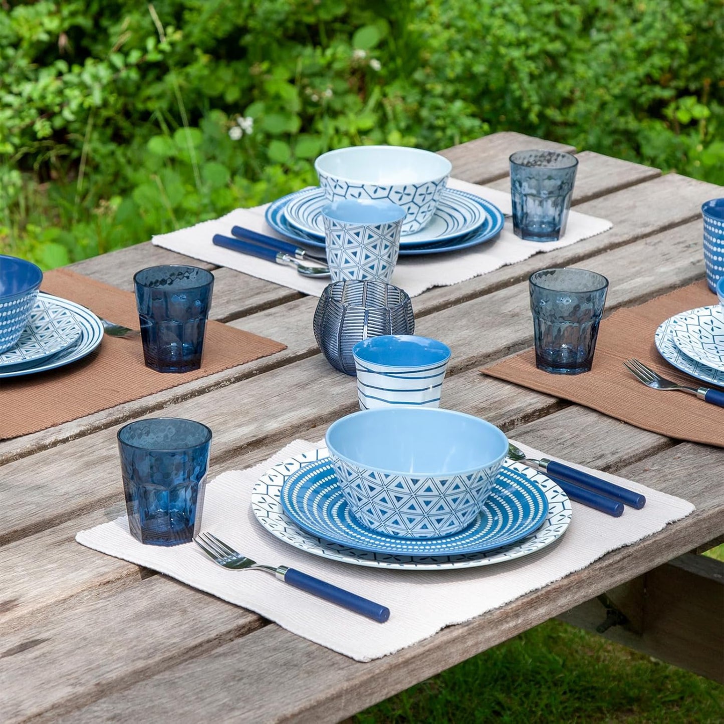 Mix&Match Campinggeschirr-Set für 4 Personen, Blau