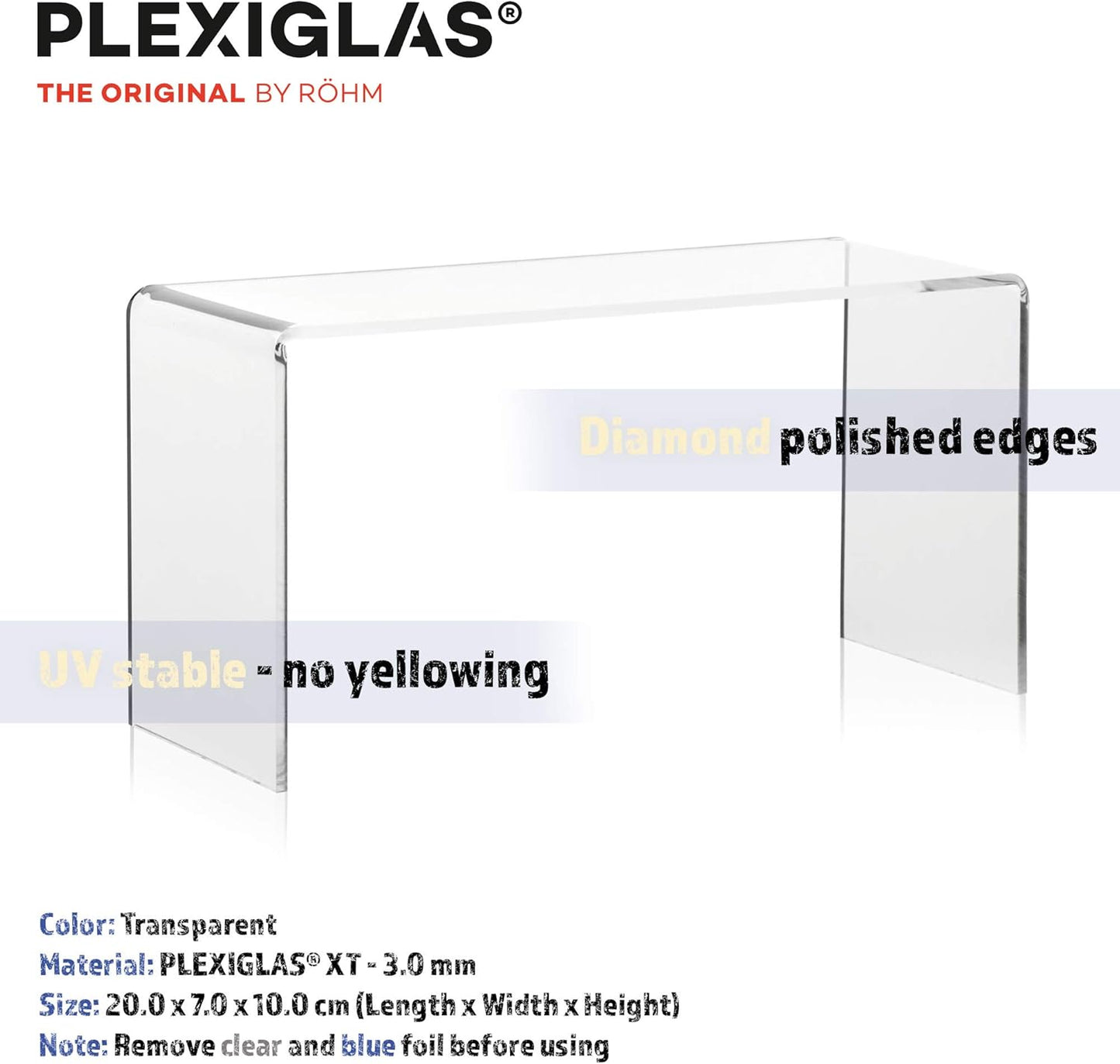 4er-Set Warenträger aus Plexiglas, Set mit 4 Stück gerade