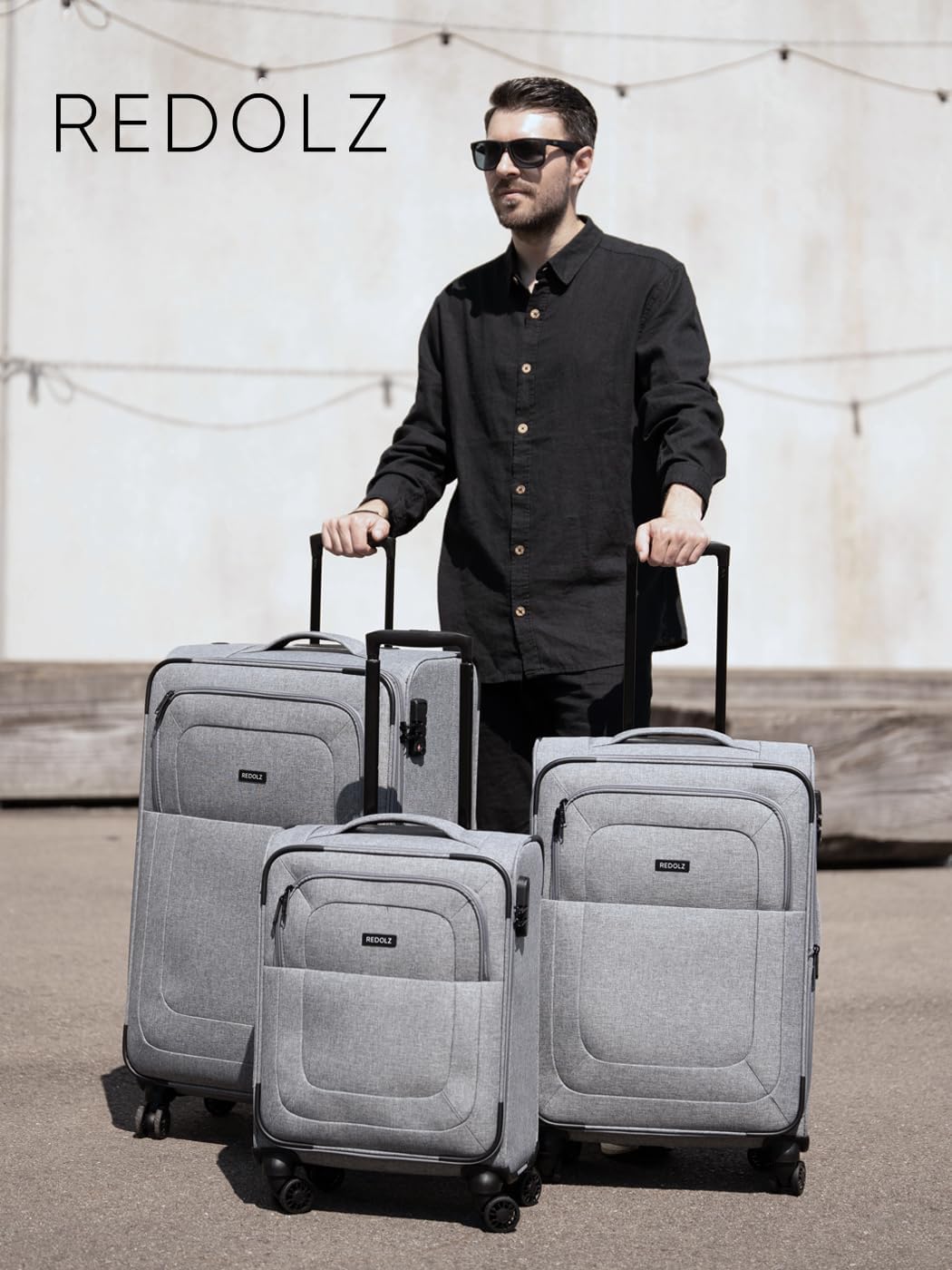 Essentials 12 THREE SET 4-Rollen Kofferset 3-tlg. mit Dehnfalte, Grey,Kofferset (3-teilig)4-Rad erweiterbar