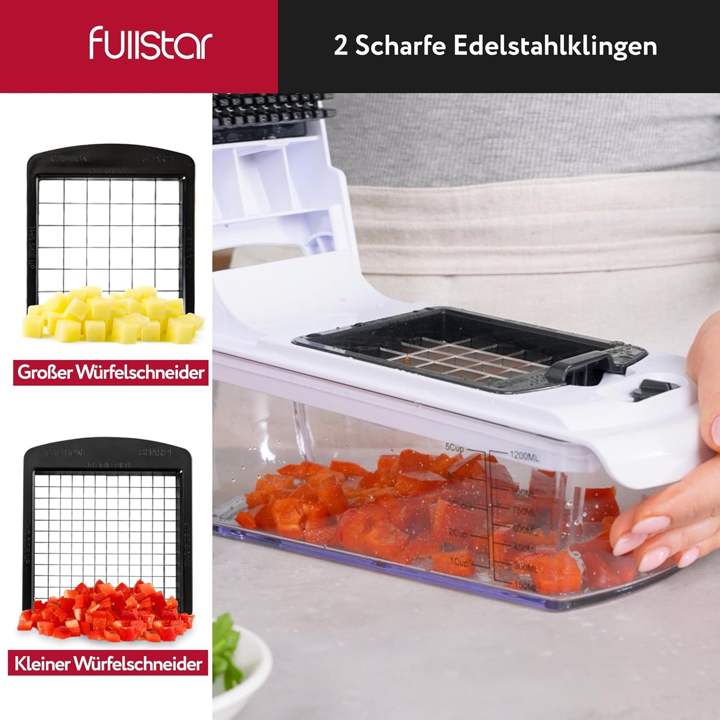9-in-1 Gemüseschneider, 9-in-1 Weiss