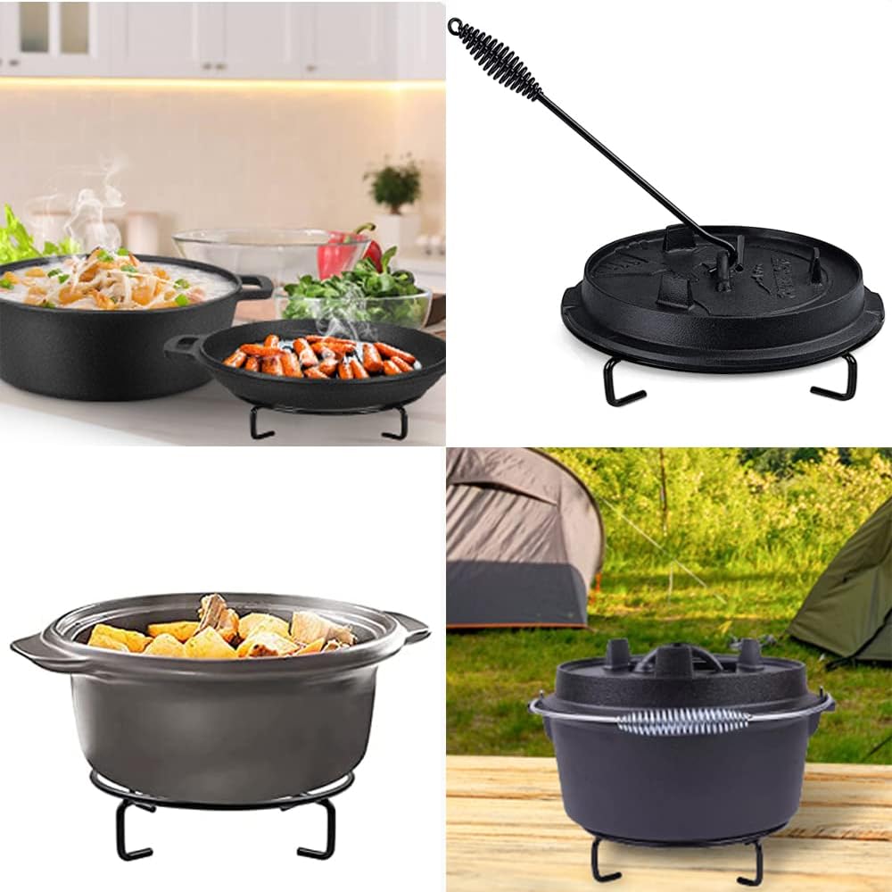 Dutch Oven Zubehör Set, 26cm Deckelheber und Untersetzer