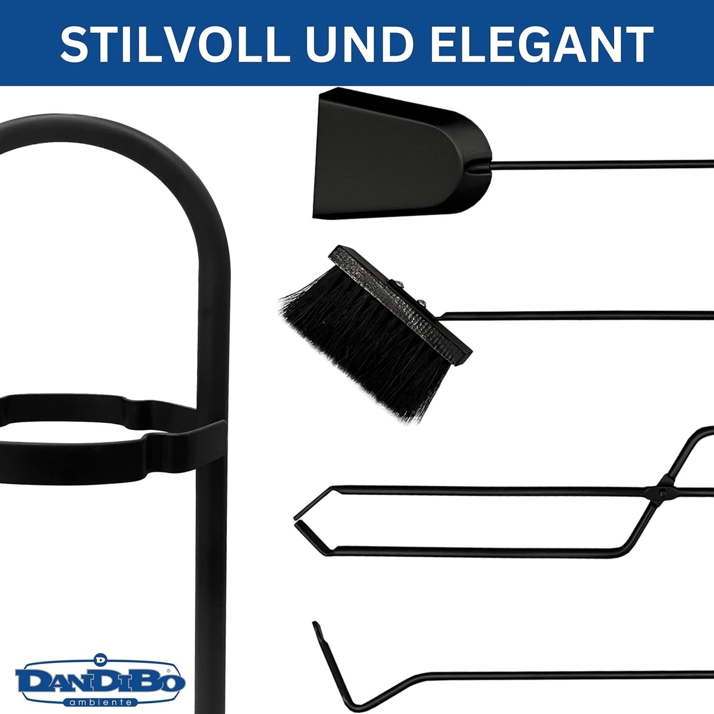 5-teiliges Kaminbesteck-Set