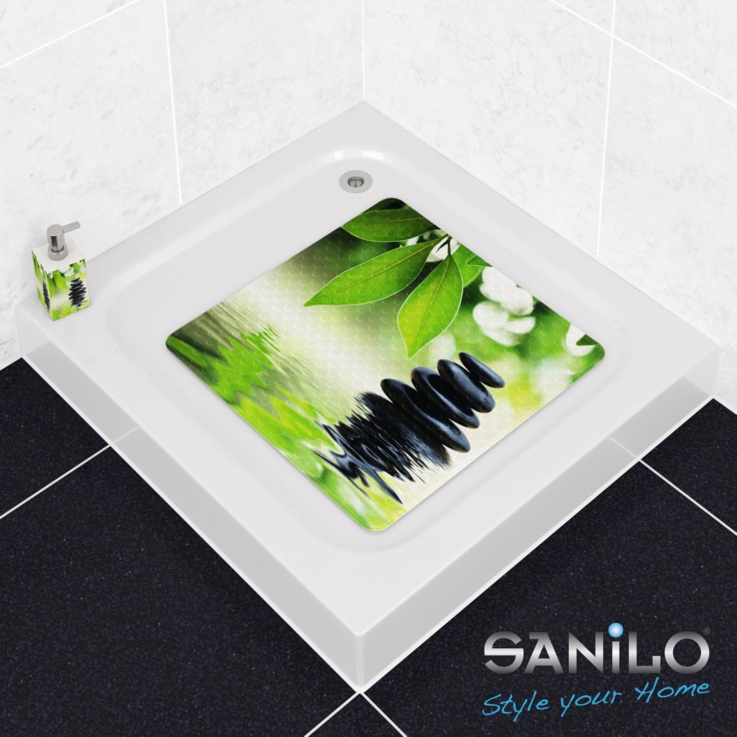 Rutschfeste Badematte für Dusche & Badewanne 53x53 cm, Harmony